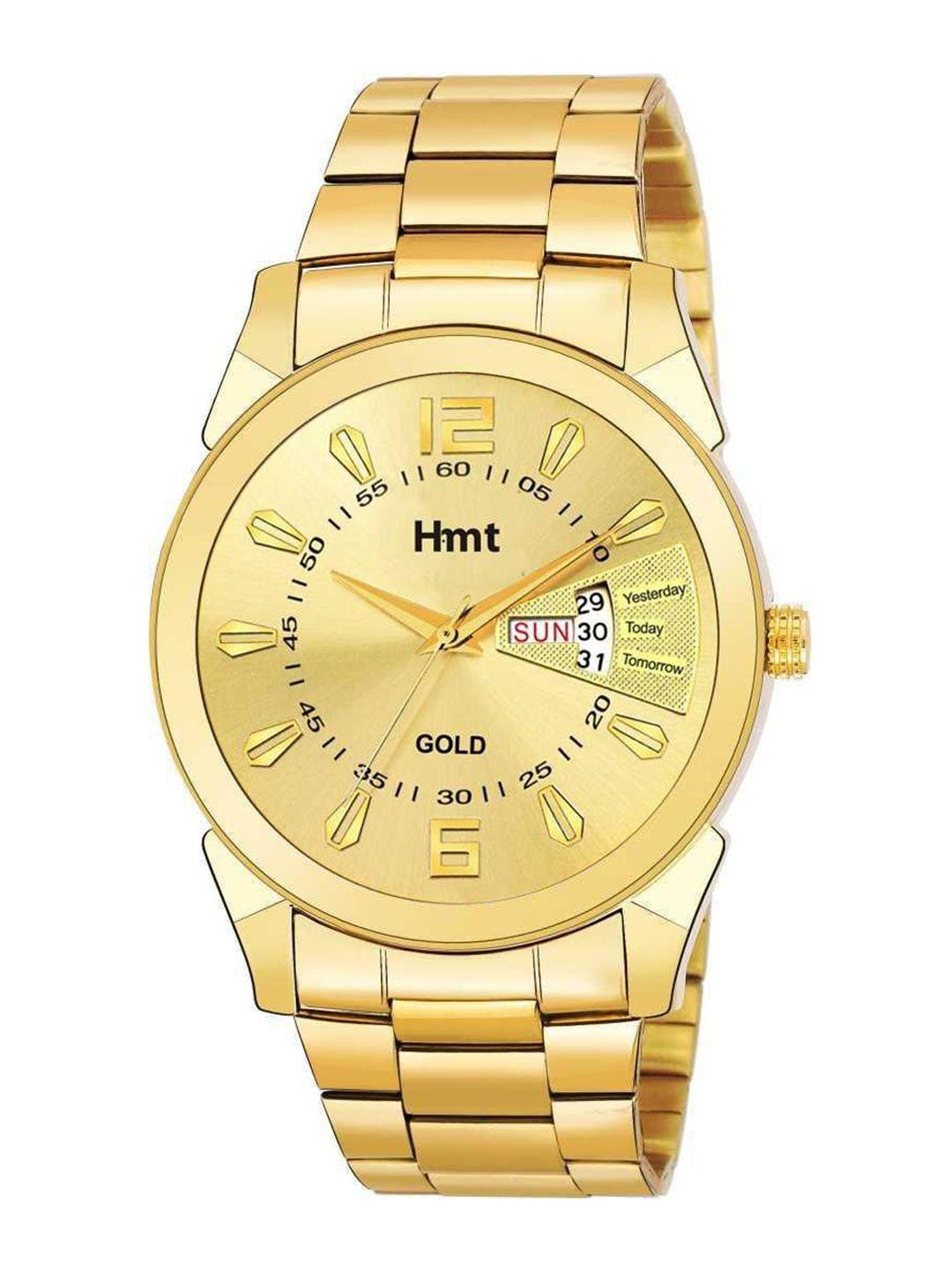 hamt men brass dial & bracelet style straps analogue watch ht-gr006