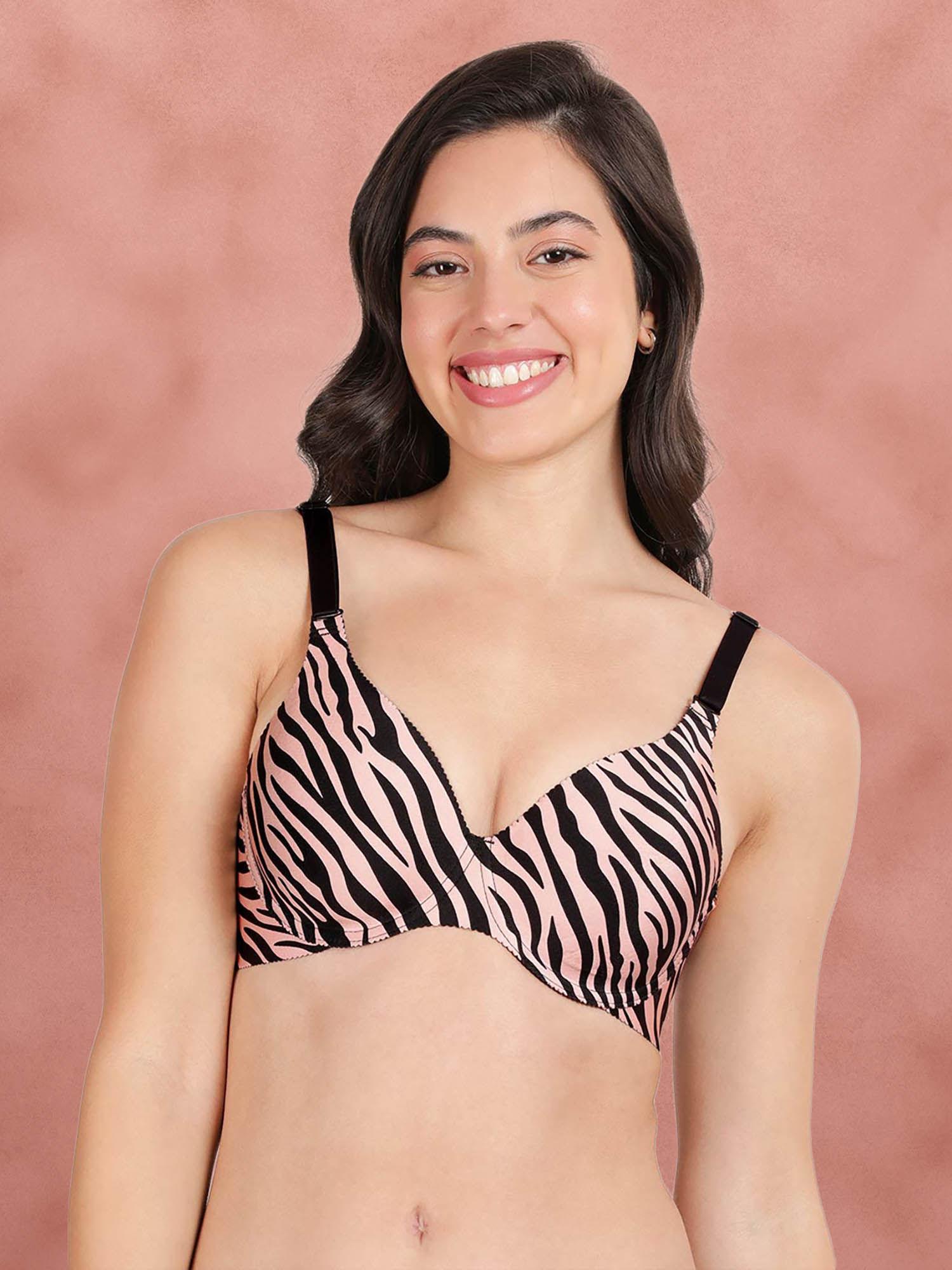 hana pink zebra broad winged seamless t-shirt bra