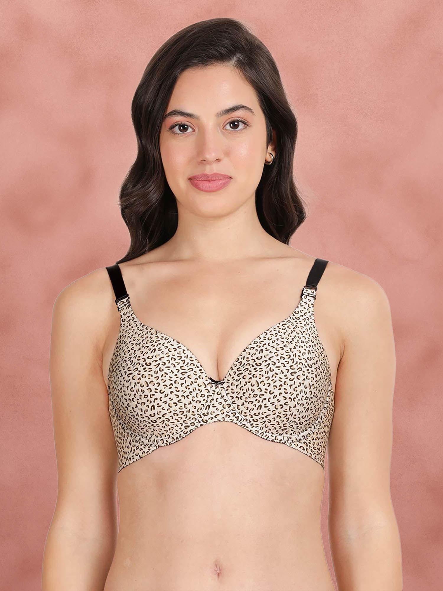 hana skin cheetah print broad winged seamless t-shirt bra