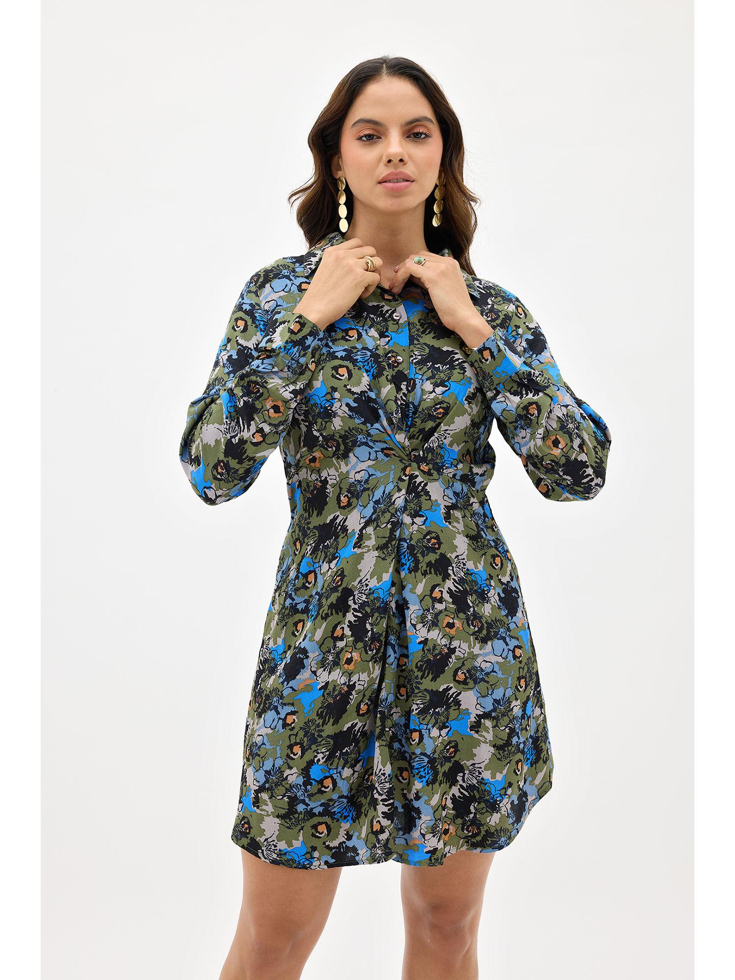 hana smooth viscose shirt dress