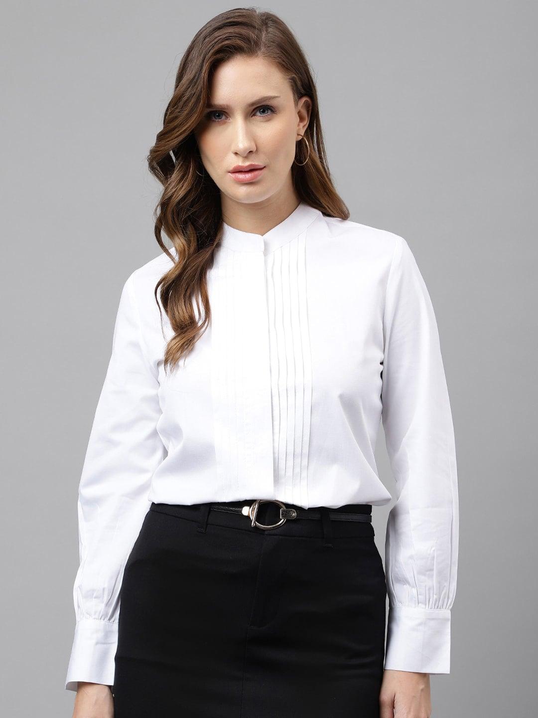 hancock women white standard opaque formal shirt