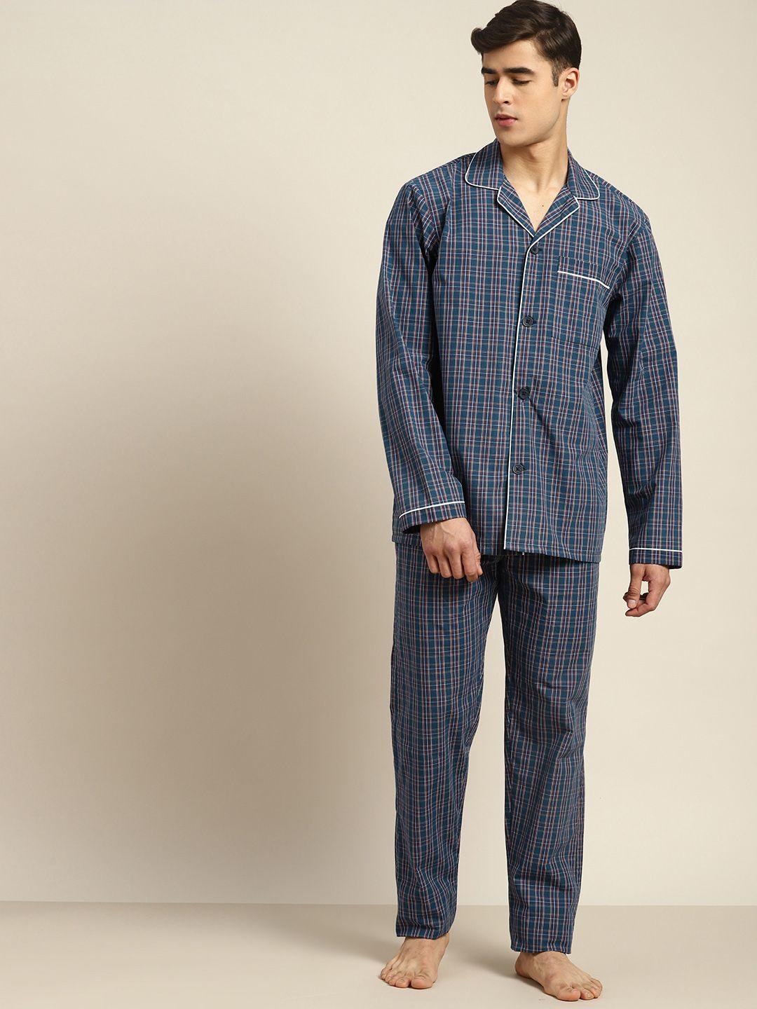 hancock checked pure cotton pyjama set