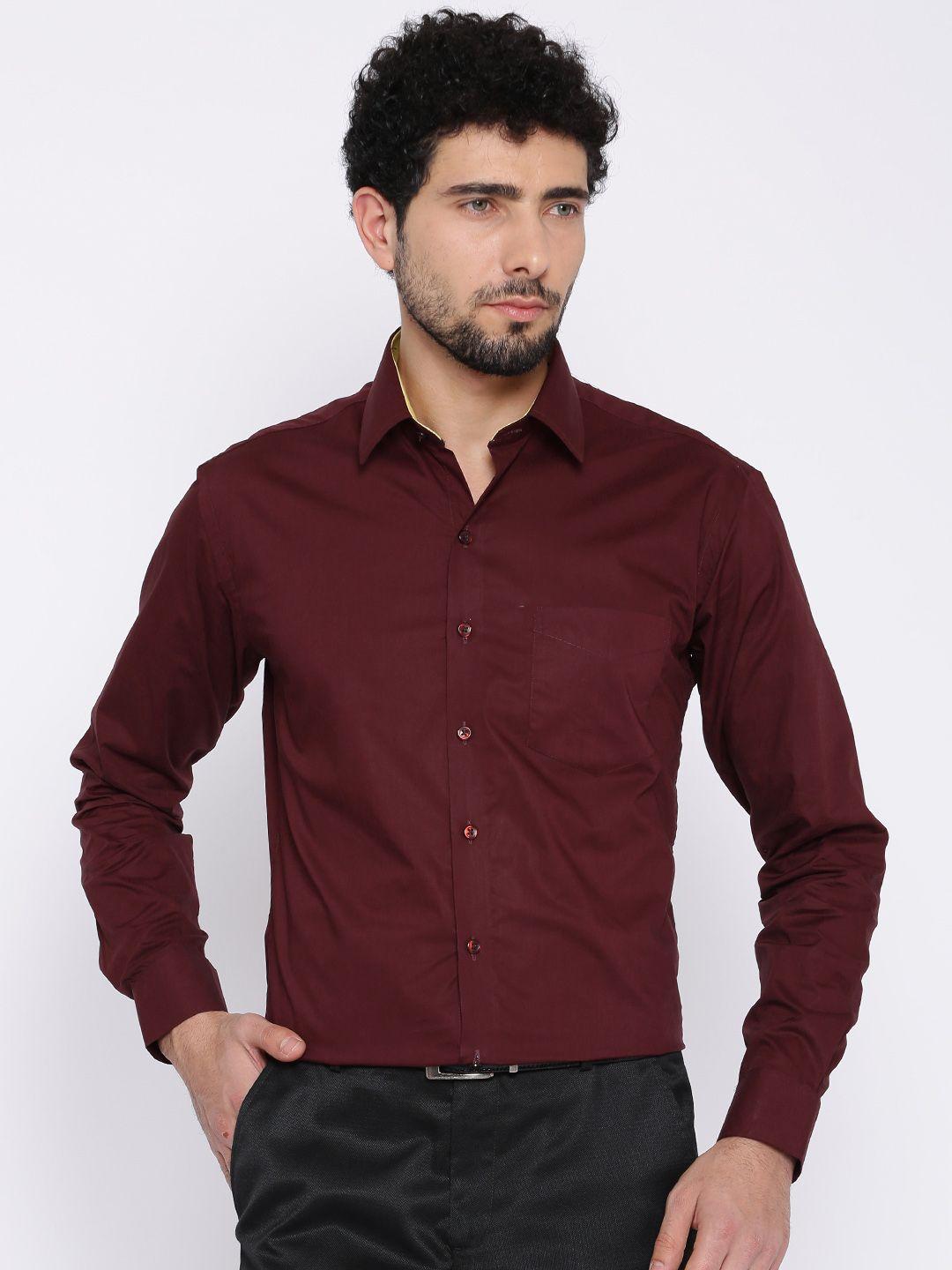 hancock maroon slim formal shirt