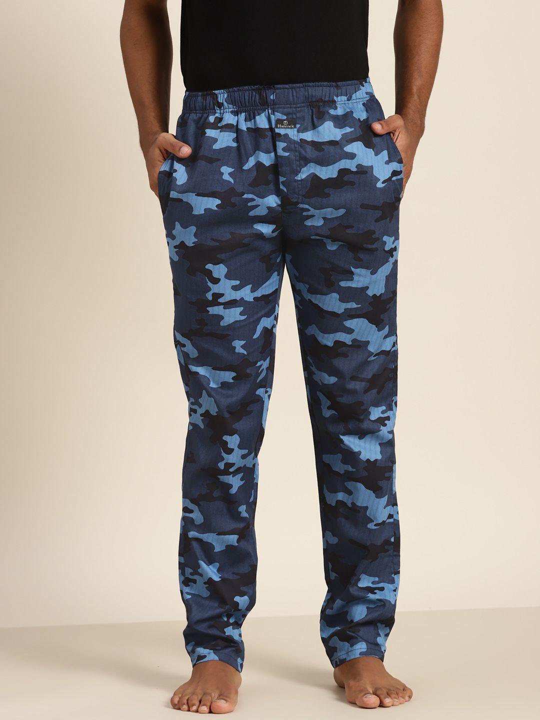 hancock men blue camouflage printed comfort fit lounge pant