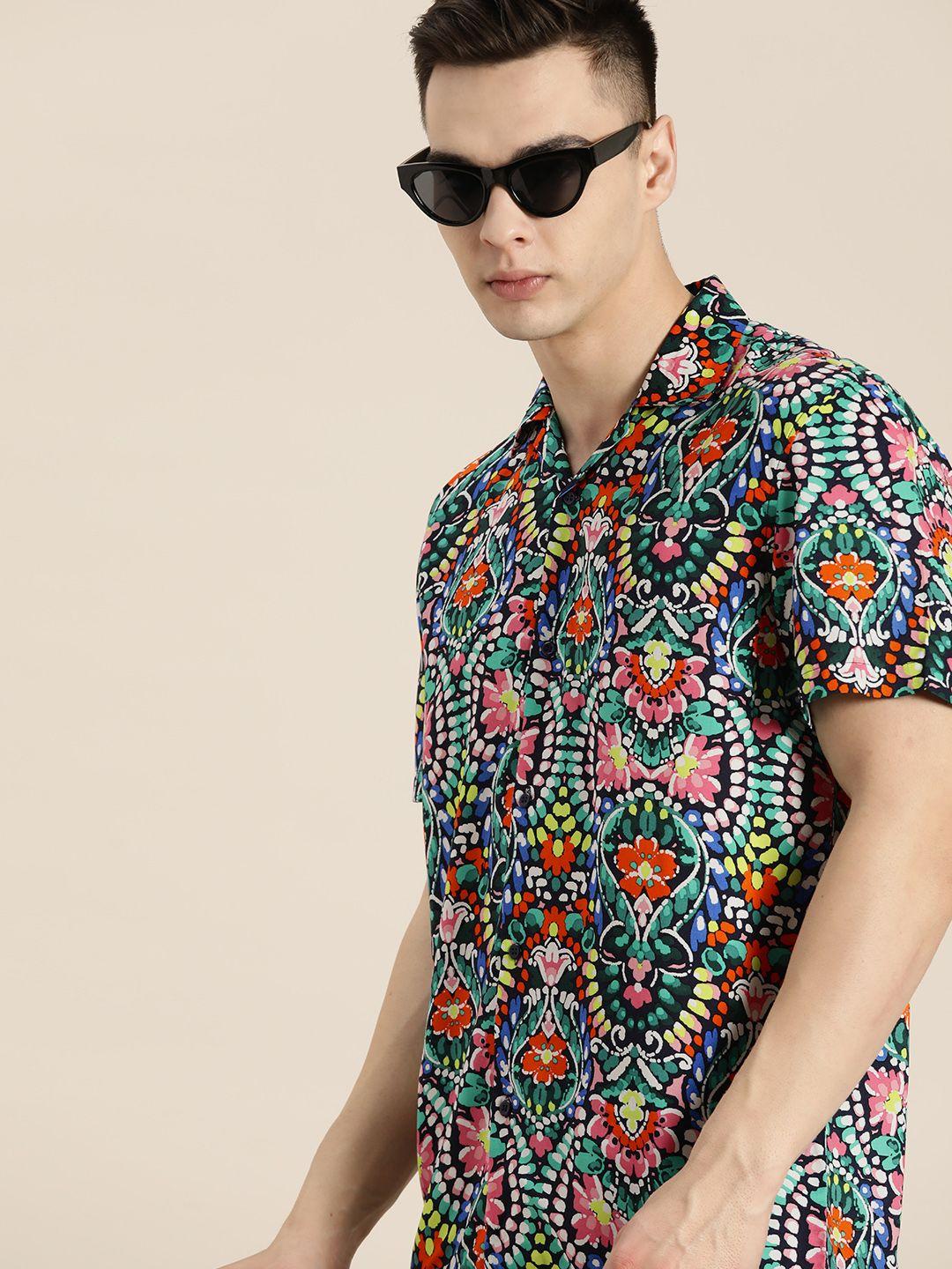 hancock men comfort printed casual shirt