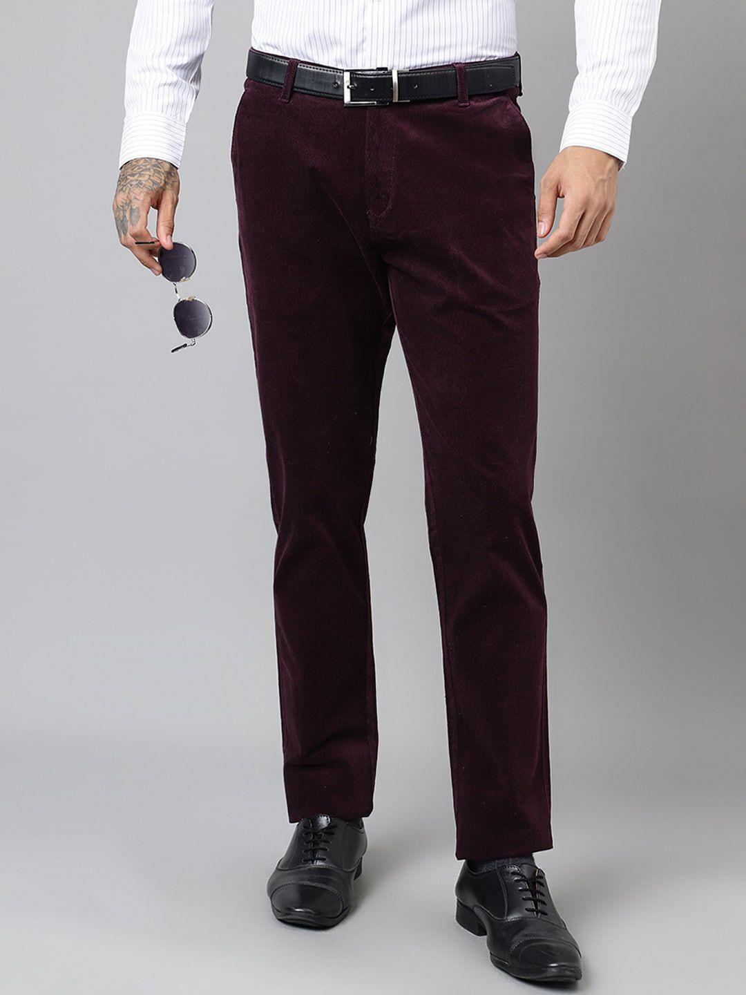 hancock men original slim fit easy wash corduroy formal trousers