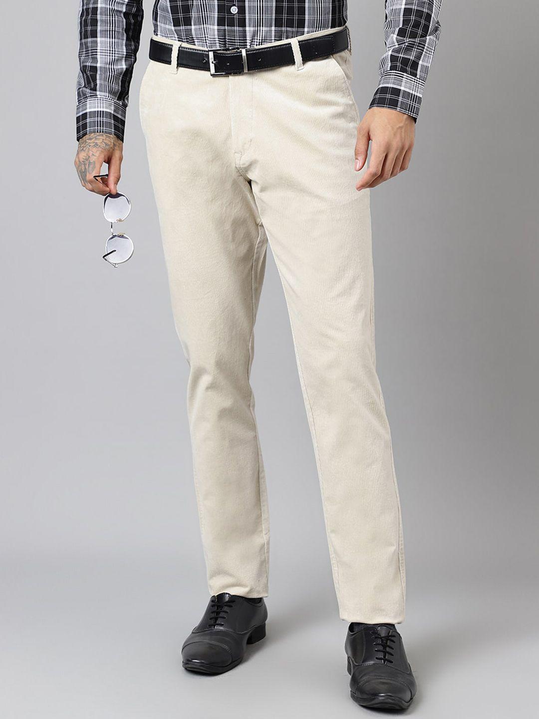 hancock men original slim fit easy wash corduroy formal trousers