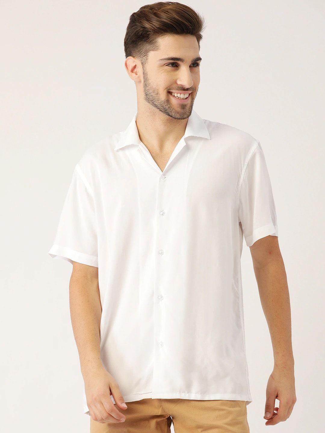 hancock men white relaxed opaque casual shirt