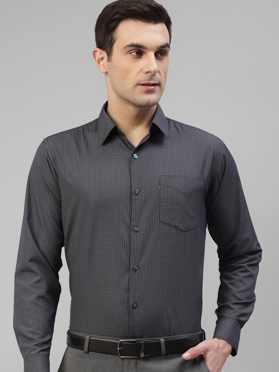 hancock original slim fit micro checked formal shirt