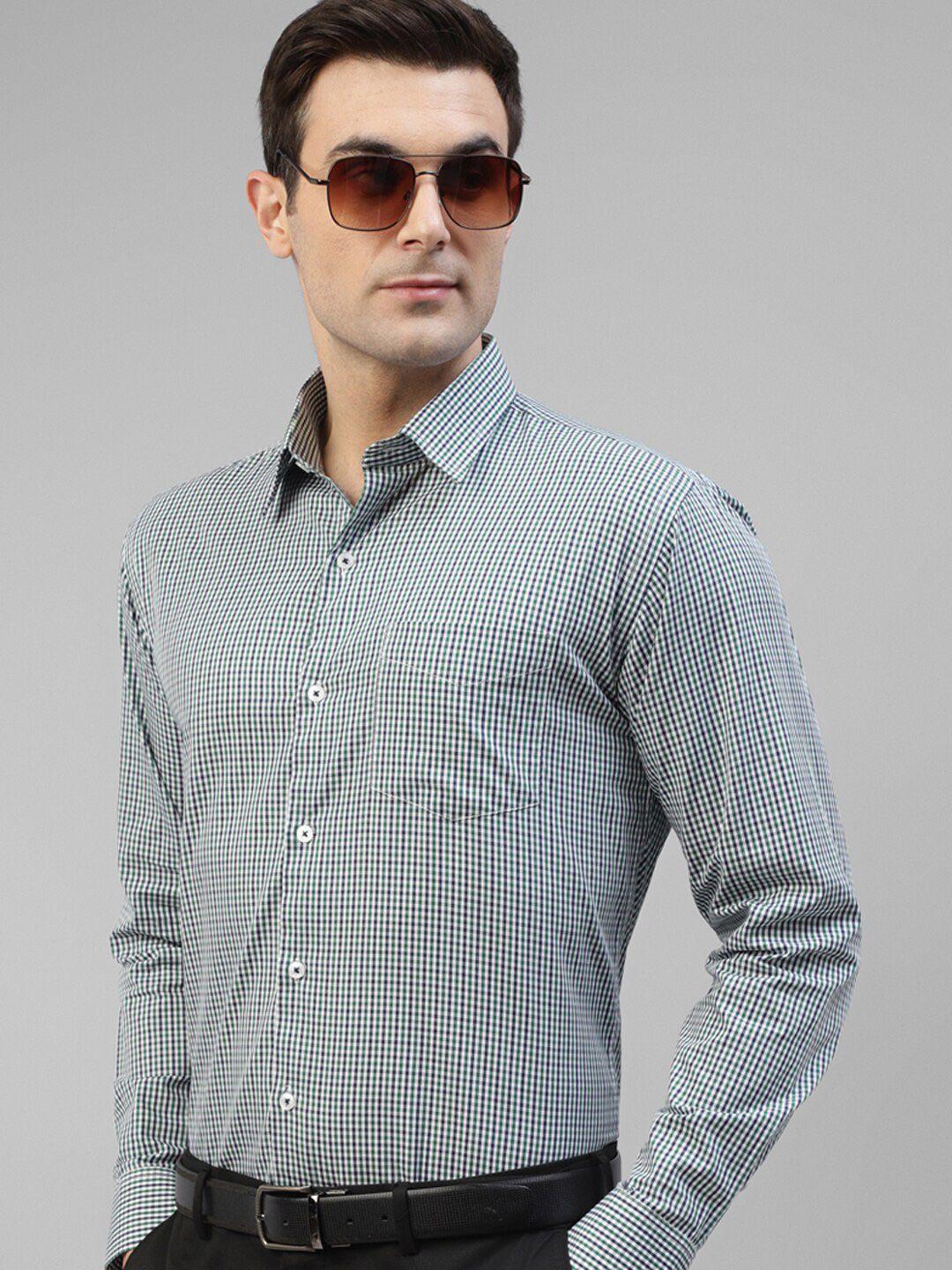 hancock original slim fit micro checked pure cotton formal shirt