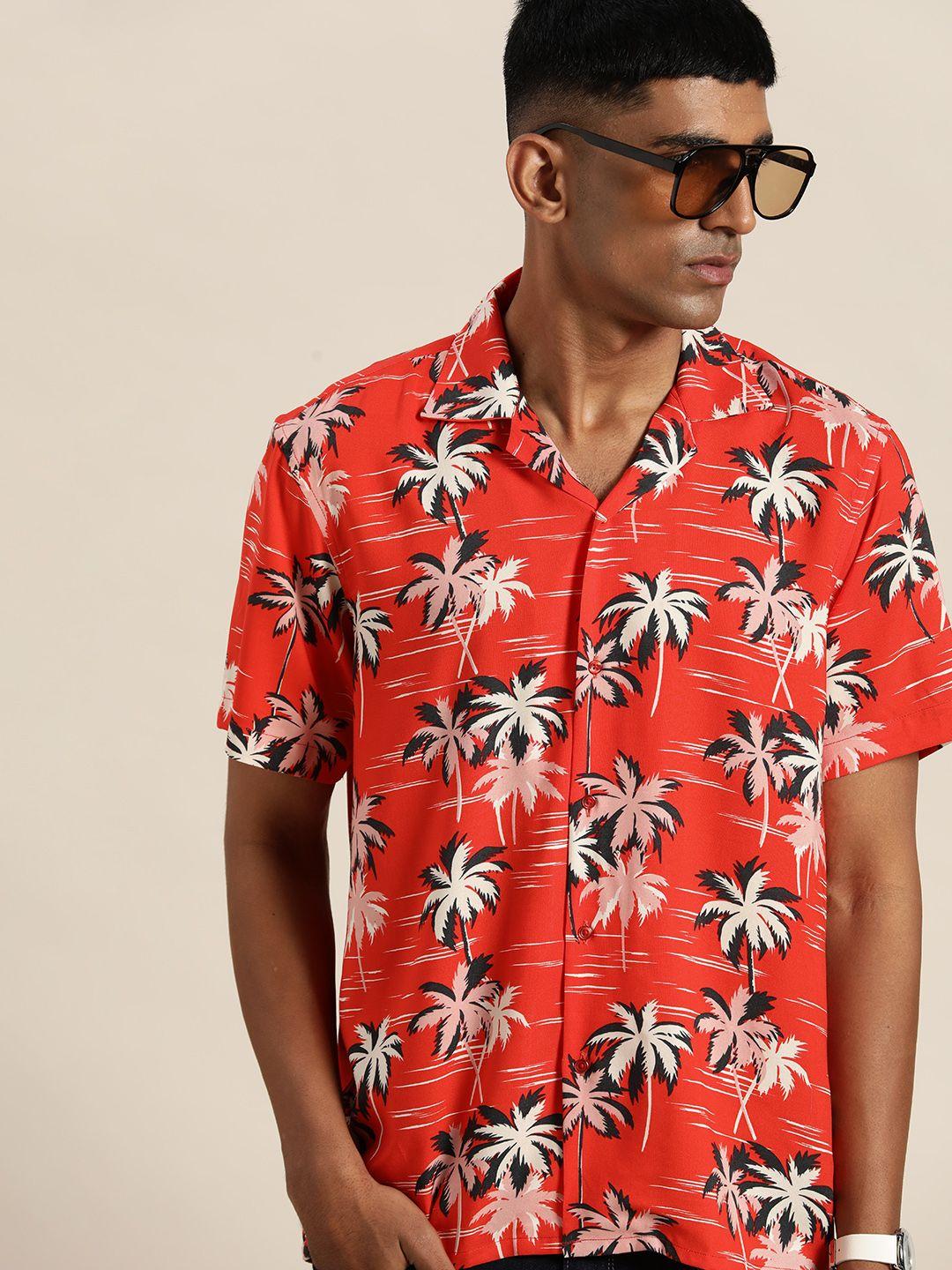 hancock relaxed fit tropical print casual shirt