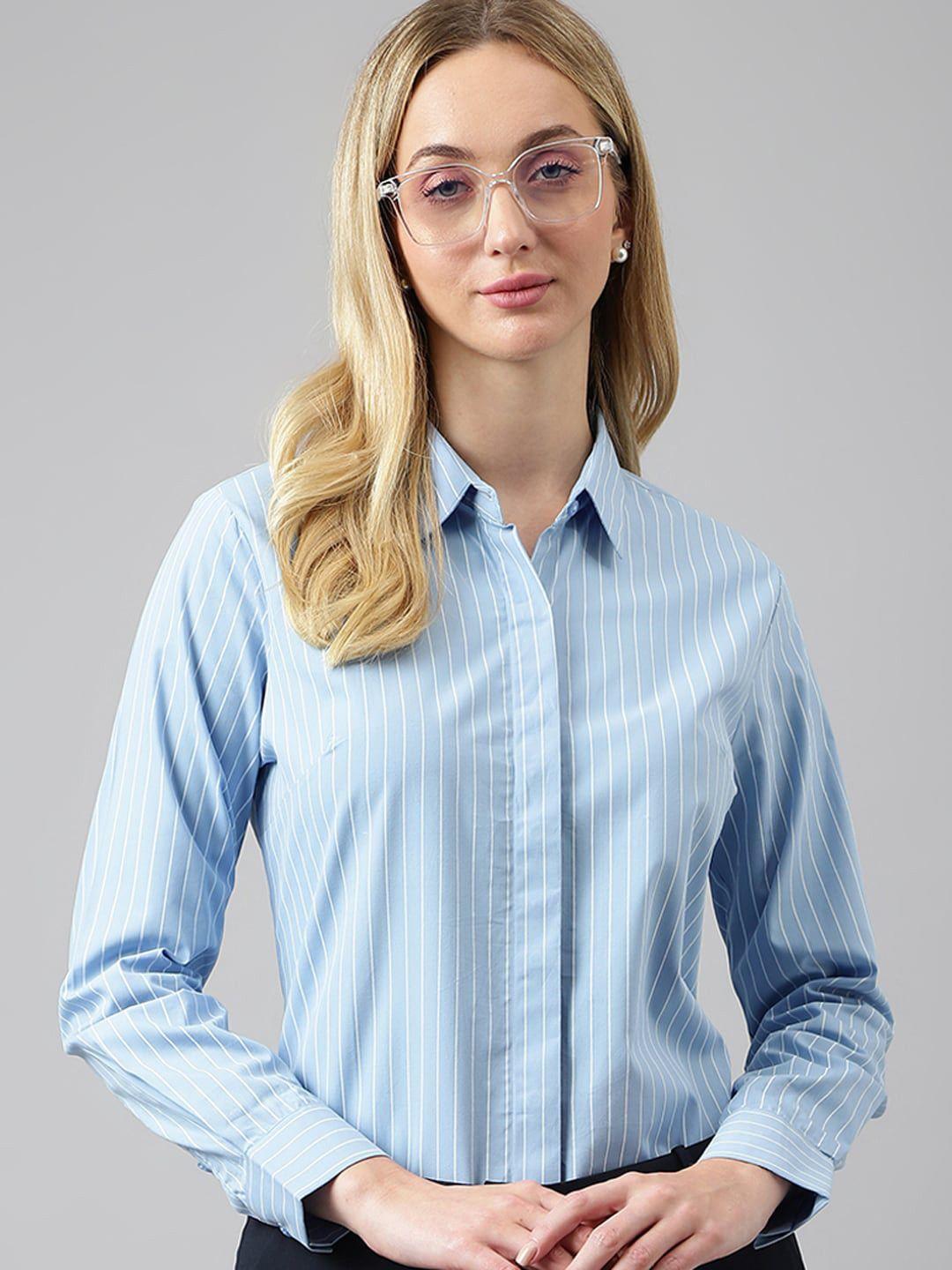 hancock relaxed vertical striped pure cotton formal shirt