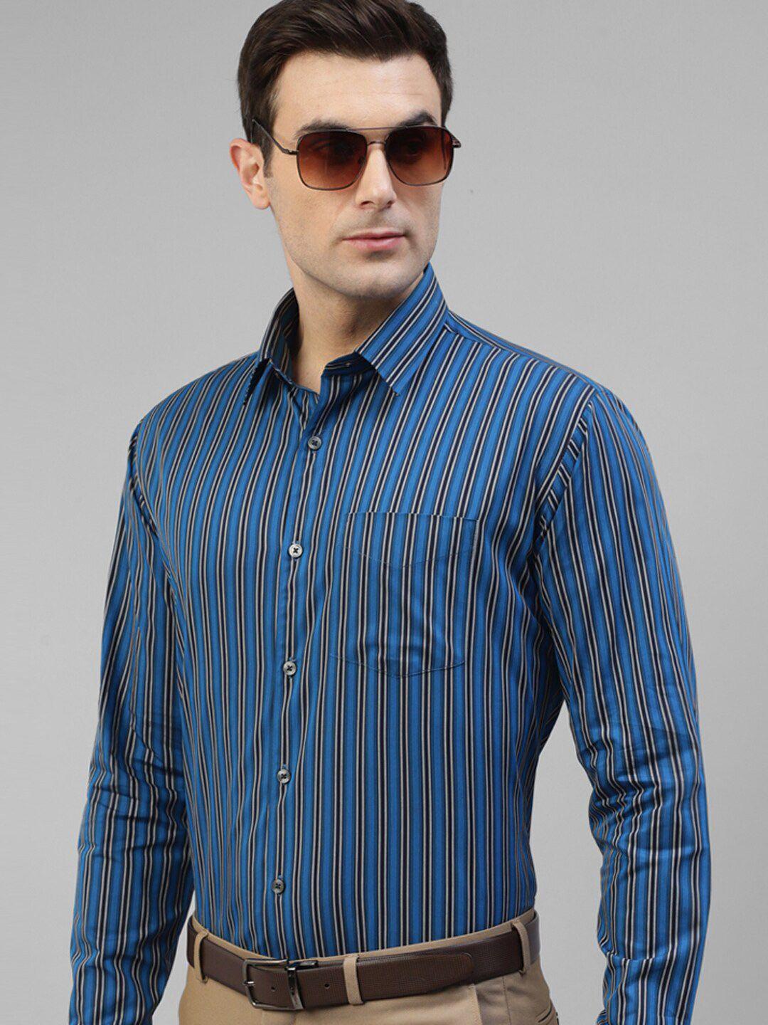 hancock slim fit striped pure cotton formal shirt