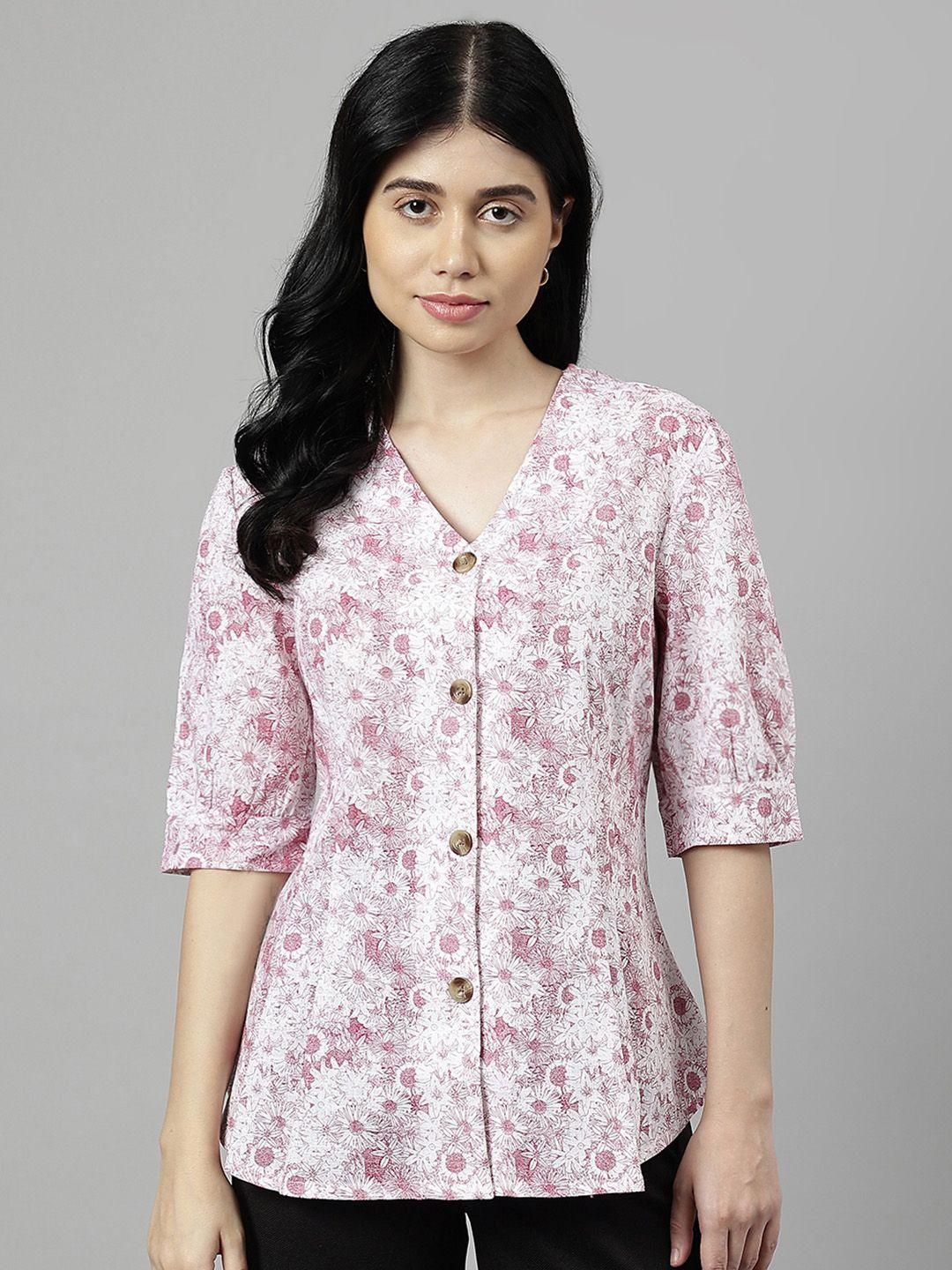hancock standard floral printed pure cotton causal shirt