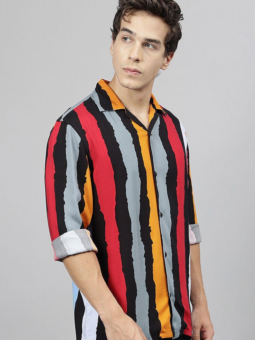 hancock standard striped cuban collar casual shirt