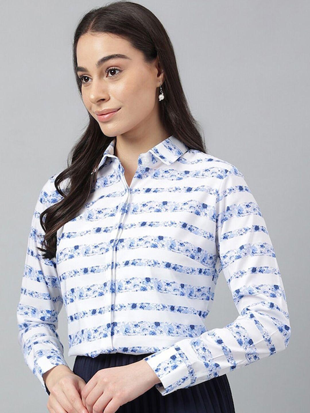 hancock women comfort floral opaque printed formal shirt