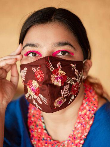 hand embroidered face mask