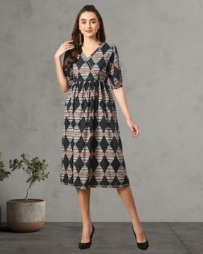 hand block print cotton stylized dress