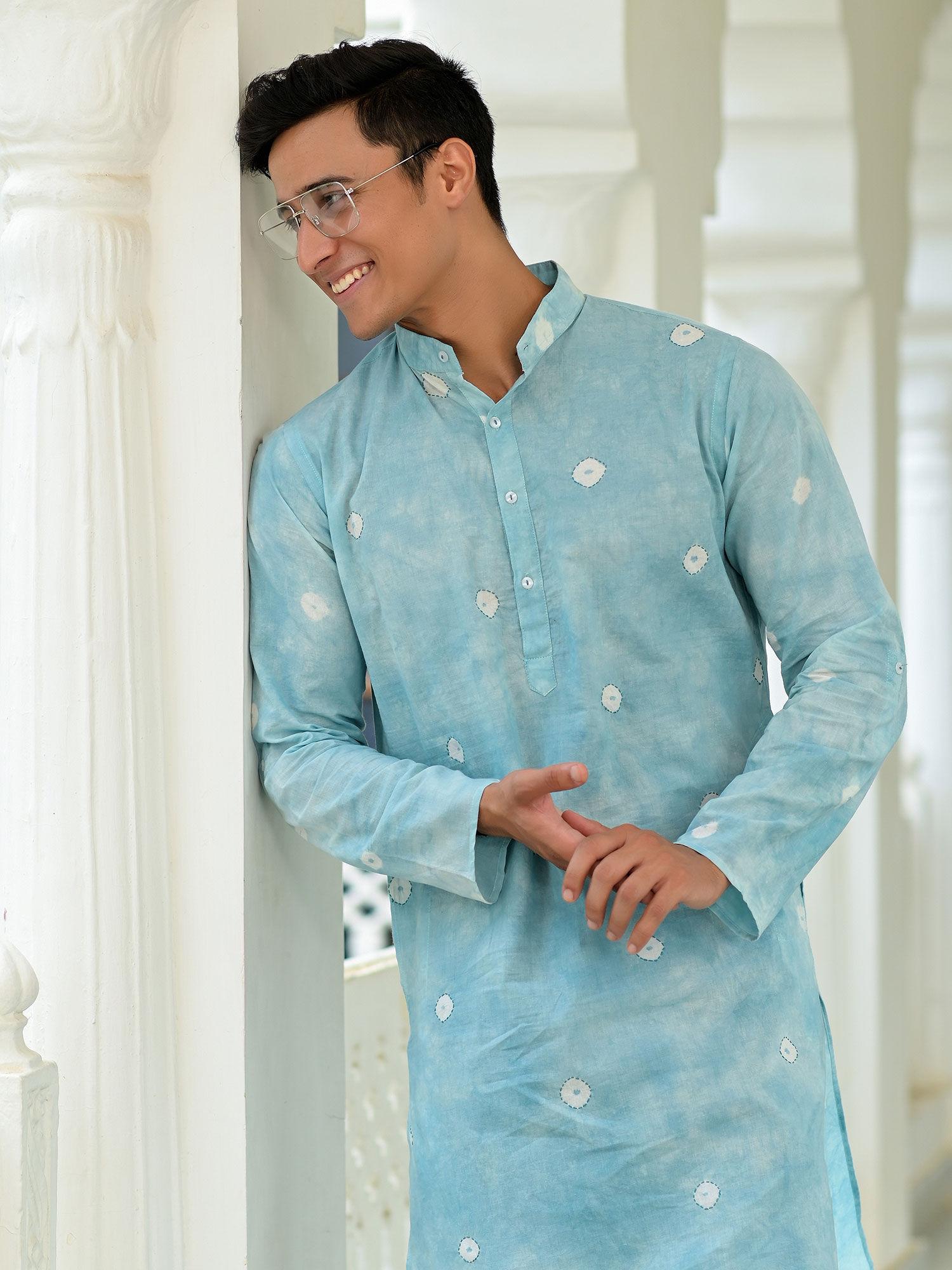 hand dyed bandhani cotton kurta