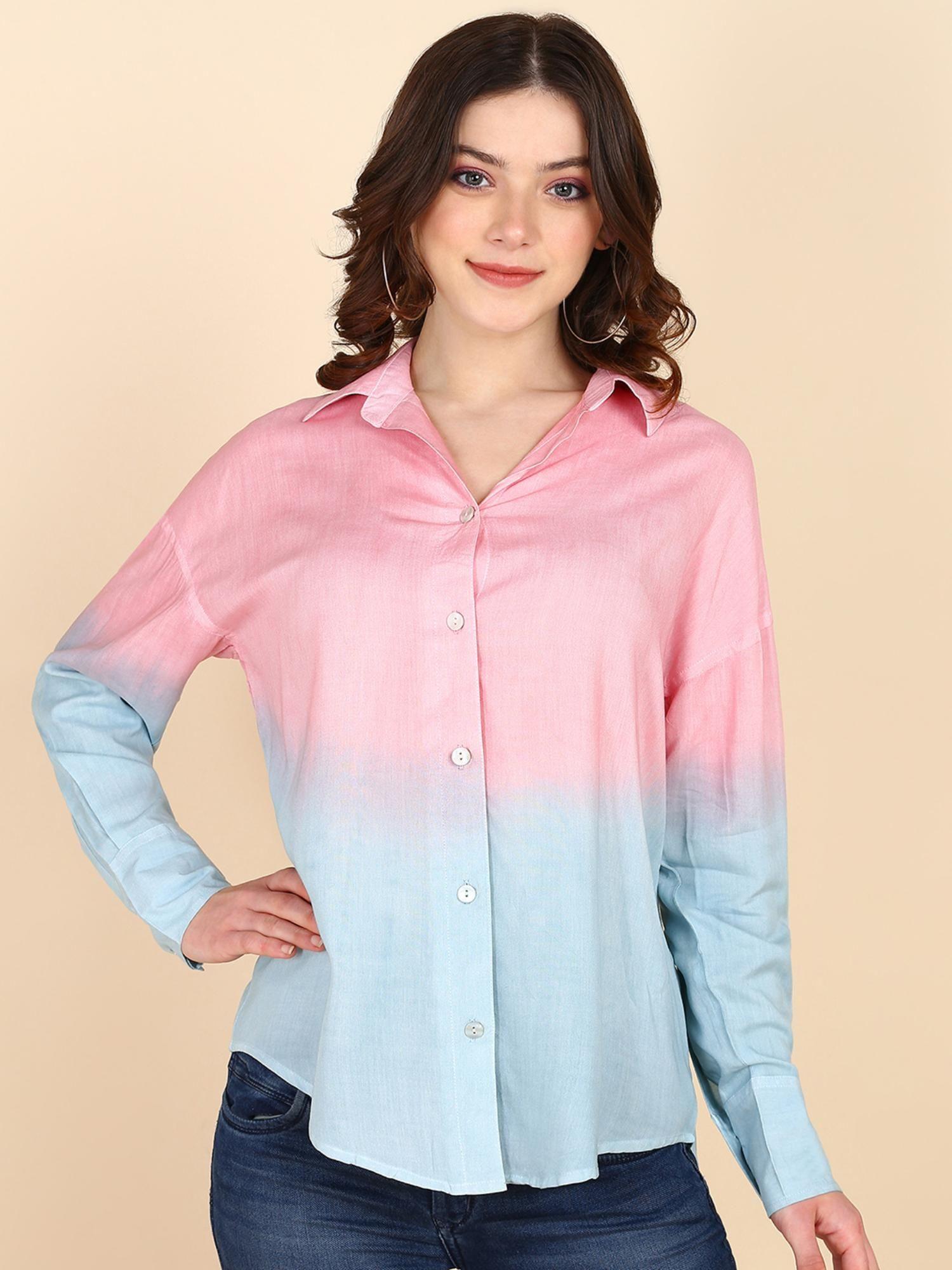 hand tie & dye comfort fit shirt for women