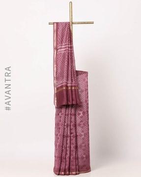 hand tie-dyed pure silk cotton shibori saree