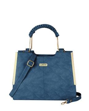 handbag with metal accent & detachable strap