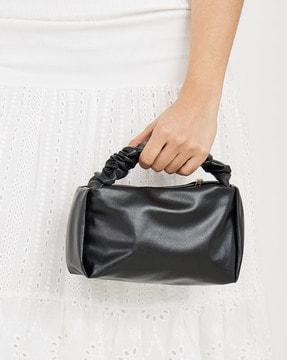 handbag with ruched handle