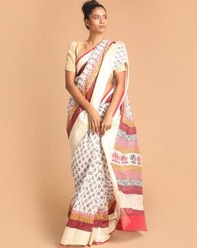 handblock ethnic motifs gadwal saree