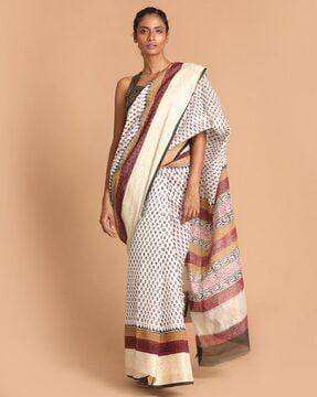 handblock ethnic motifs gadwal saree