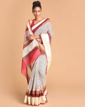 handblock ethnic motifs gadwal saree