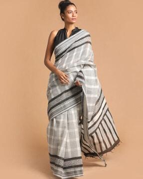 handblock ethnic motifs pure cotton saree