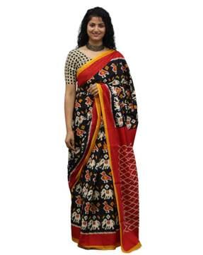 handblock print cotton saree