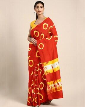 handblock print traditional saree