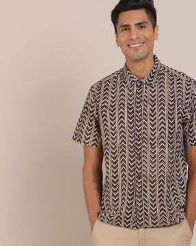 handblock printed kalamkari cotton shirt