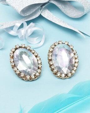 handcrafted oval studs