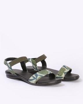 handcrafted block print strap slip-on elasticated sandals