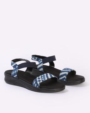 handcrafted block printed strap slip-on elasticated sandals