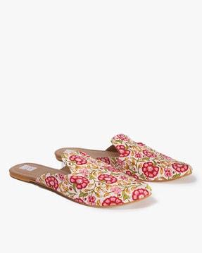 handcrafted handblock printed mules