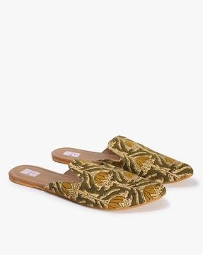 handcrafted handblock printed mules