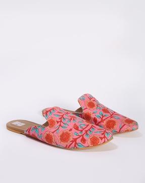 handcrafted handblock printed mules