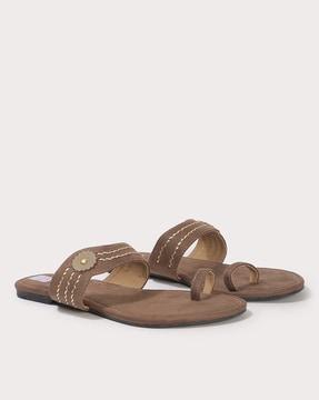 handcrafted suede embellished sandals