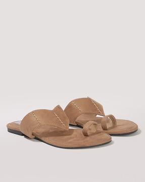 handcrafted suede embellished stylised chappal