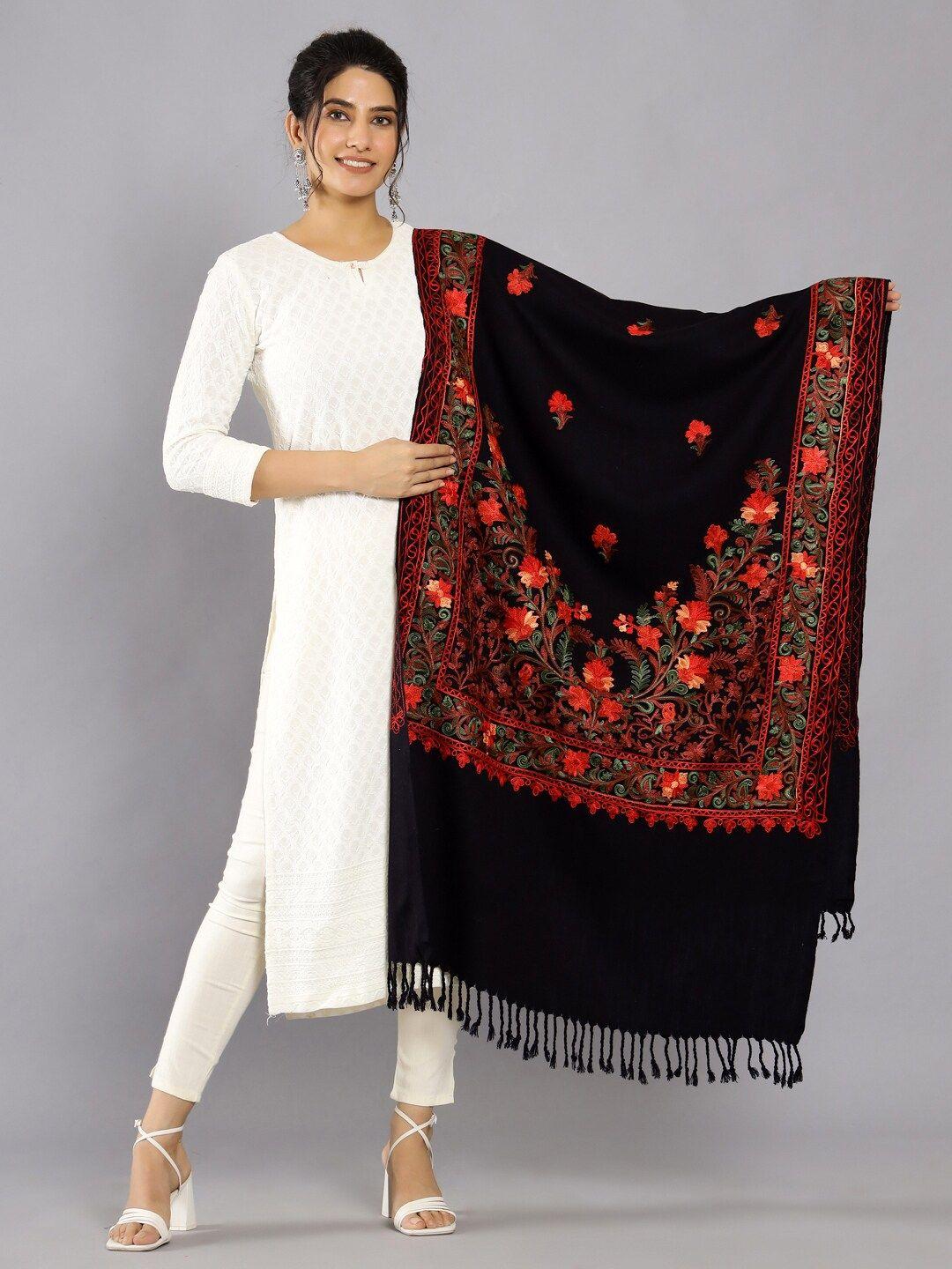 handicraft palace floral embroidered woollen shawl