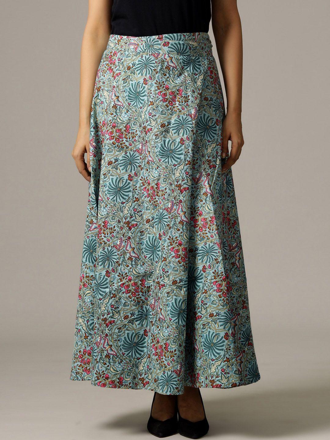 handicraft palace printed pure cotton wrap-around maxi skirt