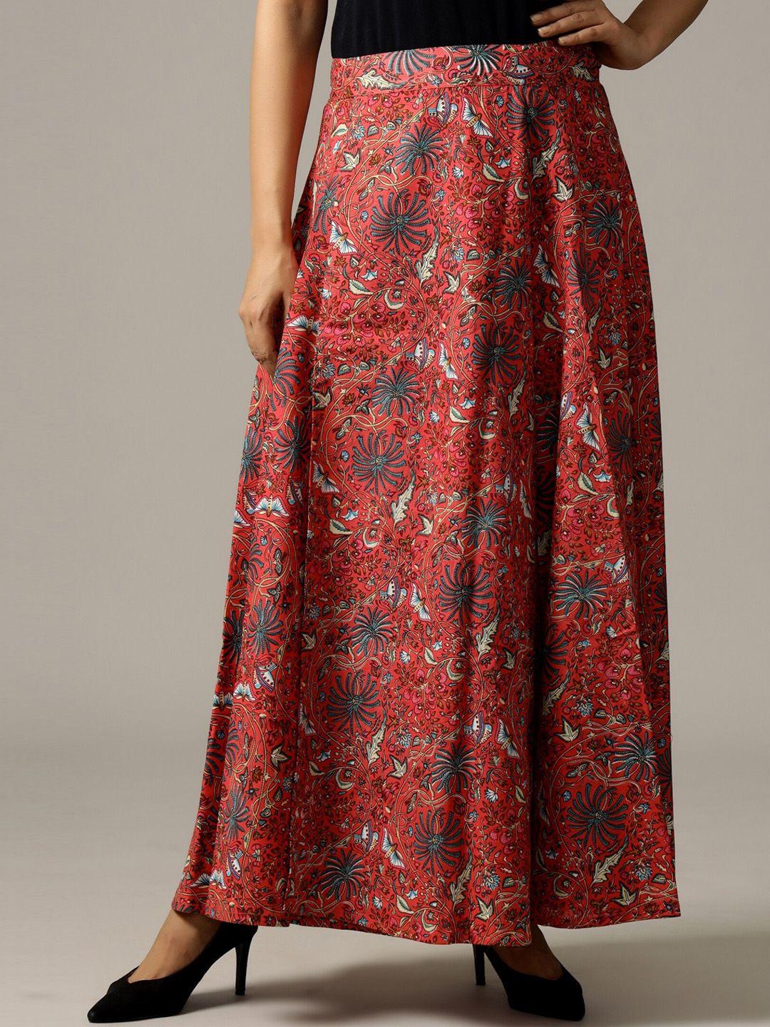 handicraft palace printed pure cotton wrap-around maxi skirt