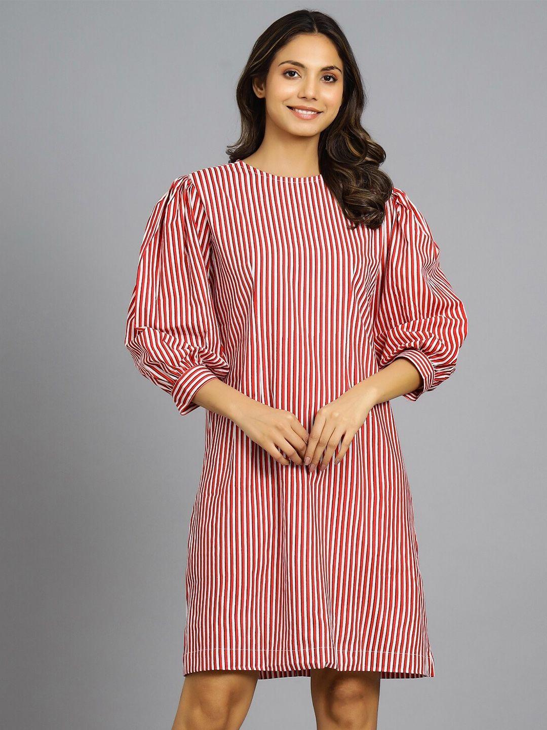 handicraft palace striped a-line dress