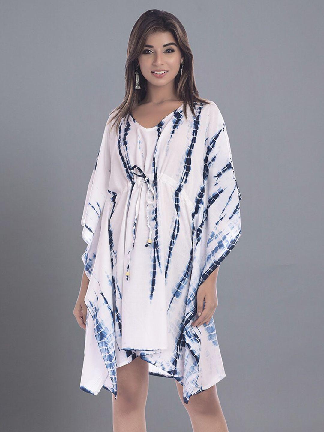 handicraft palace tie and dye printed v neck nightdress