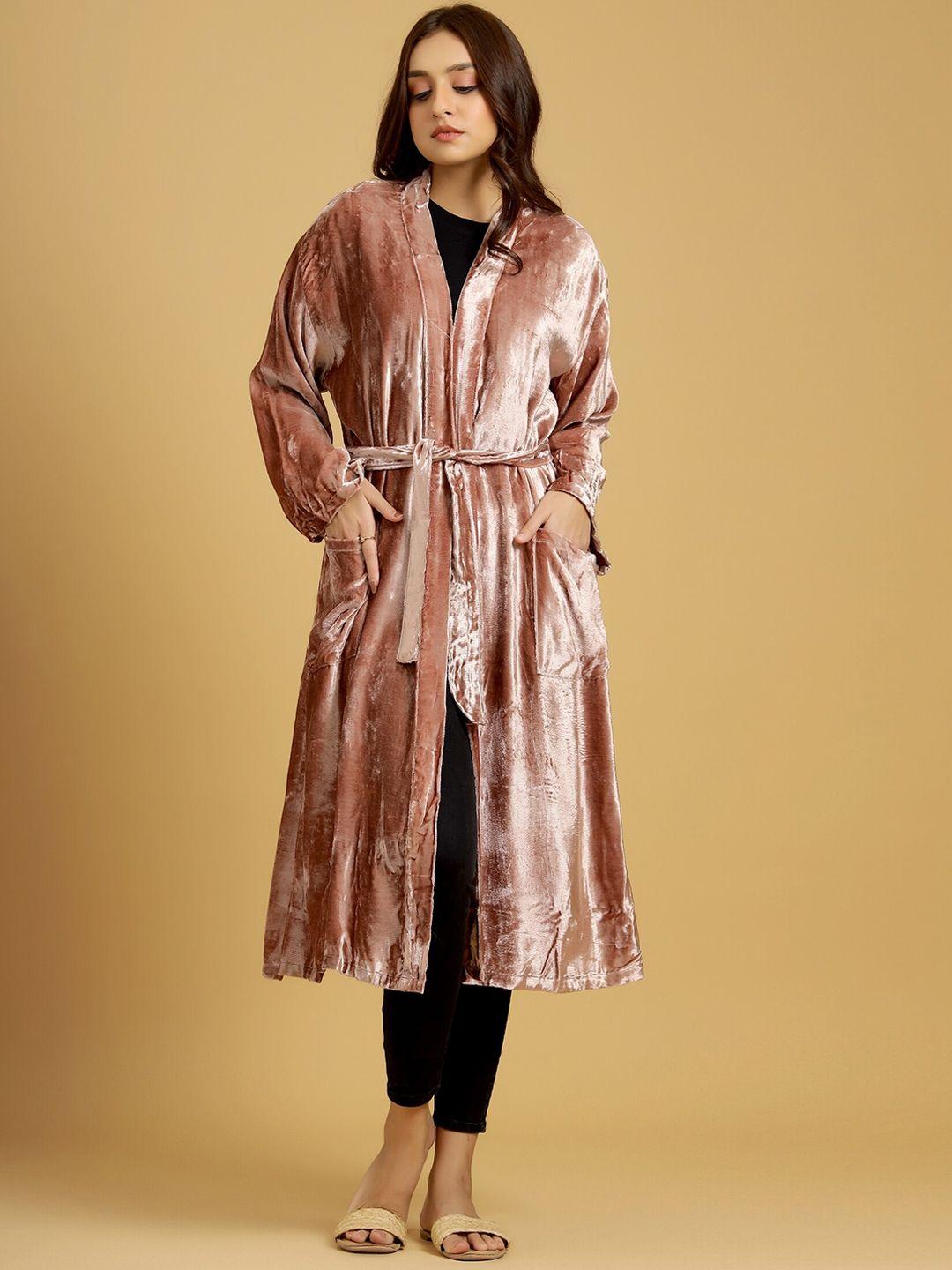 handicraft palace women rose gold toned luxury velvet bath robe