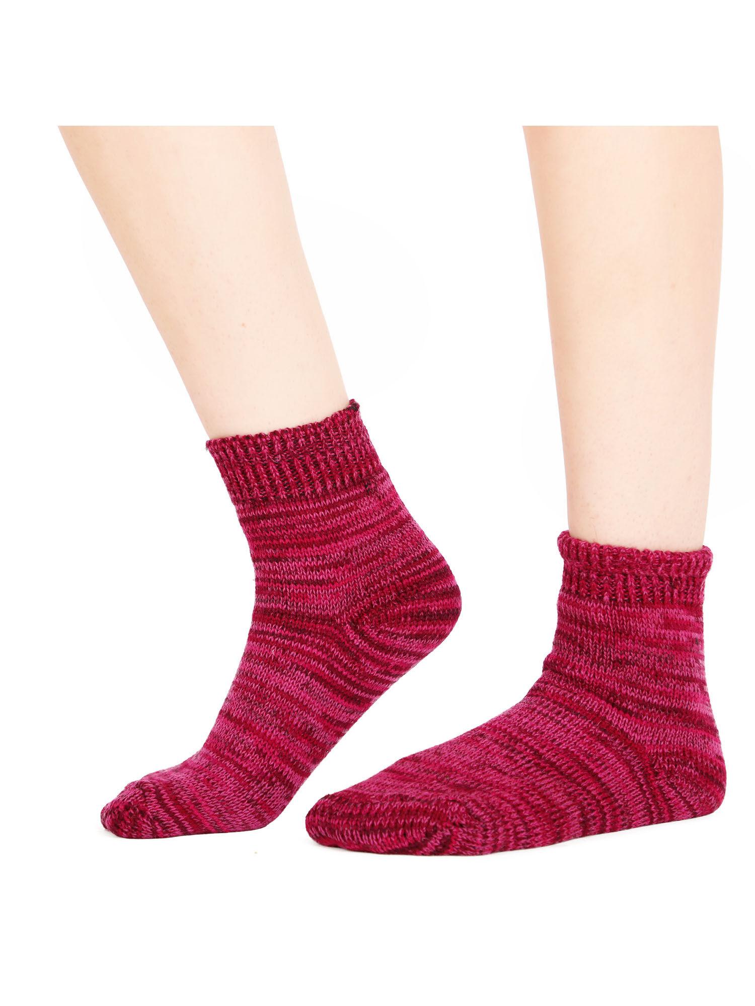handknitted soft woolen mid-calf length thermal socks