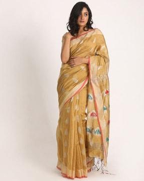 handloom jamdani saree with blouse piece